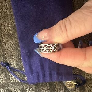 Tory Burch logo band ring